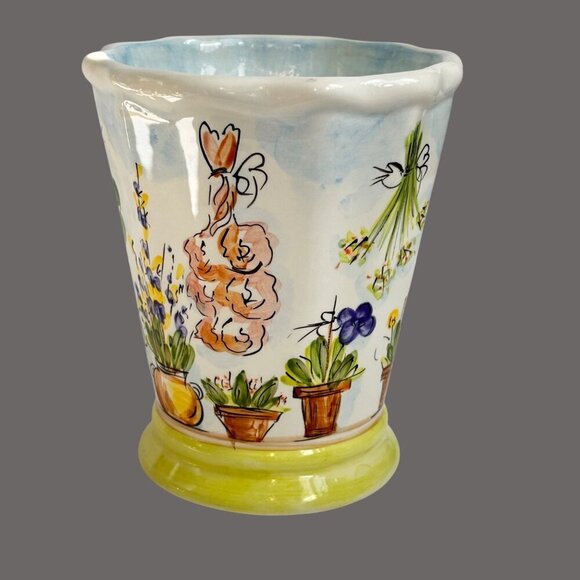 Ma Maison by TableTops Unlimited Coffee Mug Hand Painted Dario Farrucci 5.5" - Picture 4 of 9